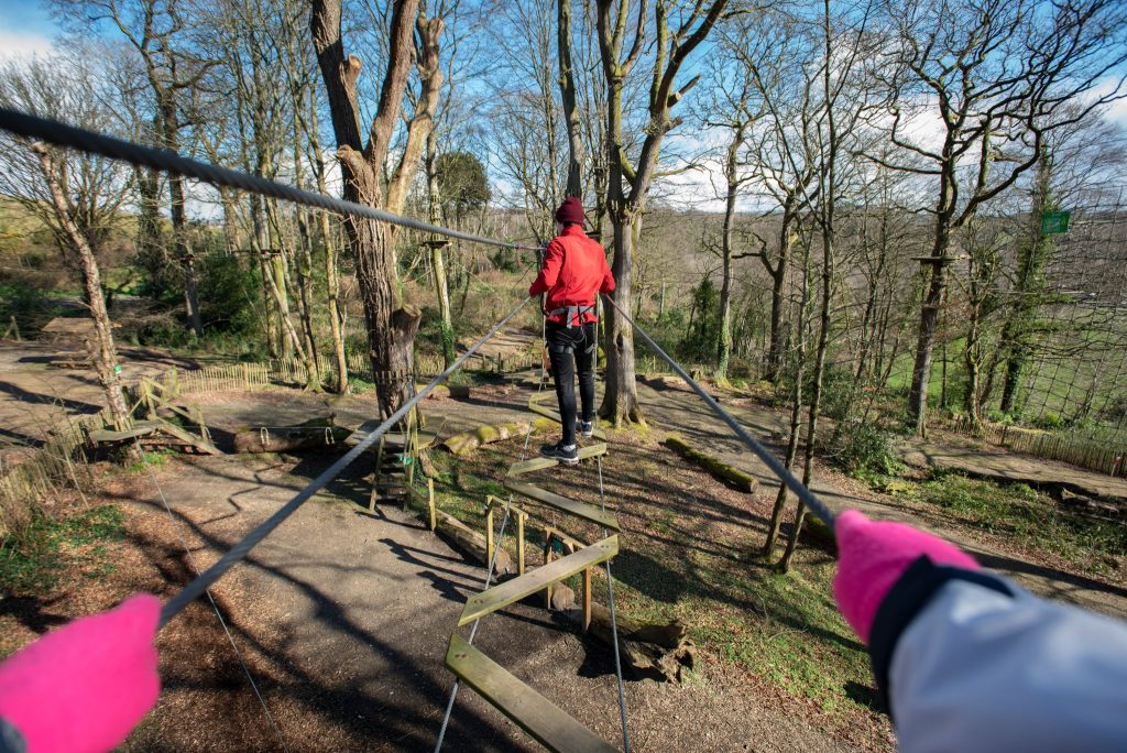 Outdoor obstacle course at Oakfire Adventures