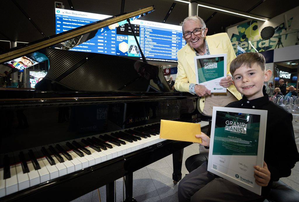 Denis-Hession and Jacob Purdy. Grand Pianist winners.
