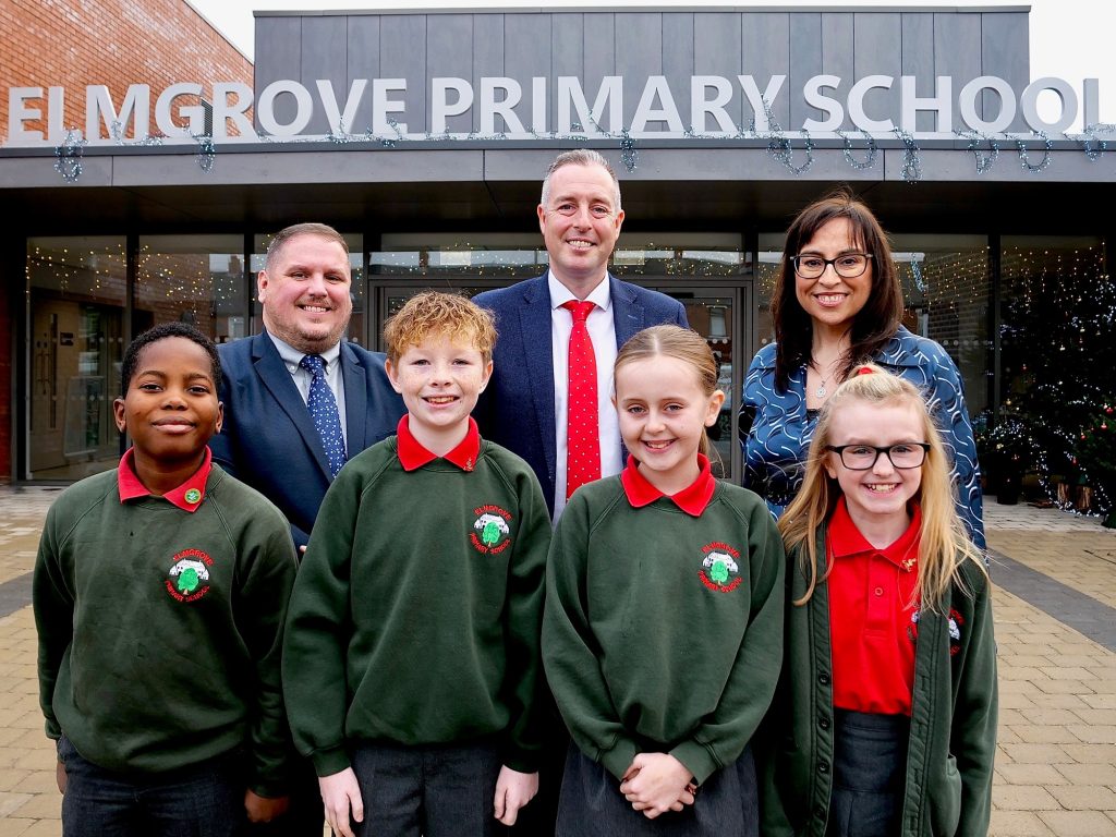 Education Minister Paul Givan has officially opened the new £16.5million Elmgrove Primary School.
